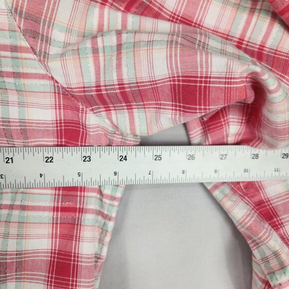 Twenty X Tailored Fit Pearl Snap Western Shirt Women's XXL Pink Plaid Bling - Picture 4 of 7
